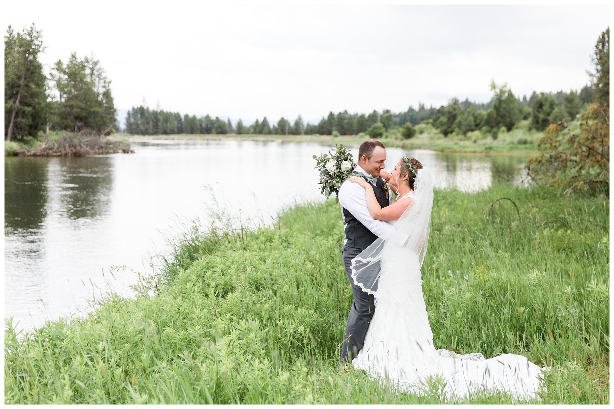A river wedding in Cascade, Idaho. Cascade, Idaho Wedding Photographers
