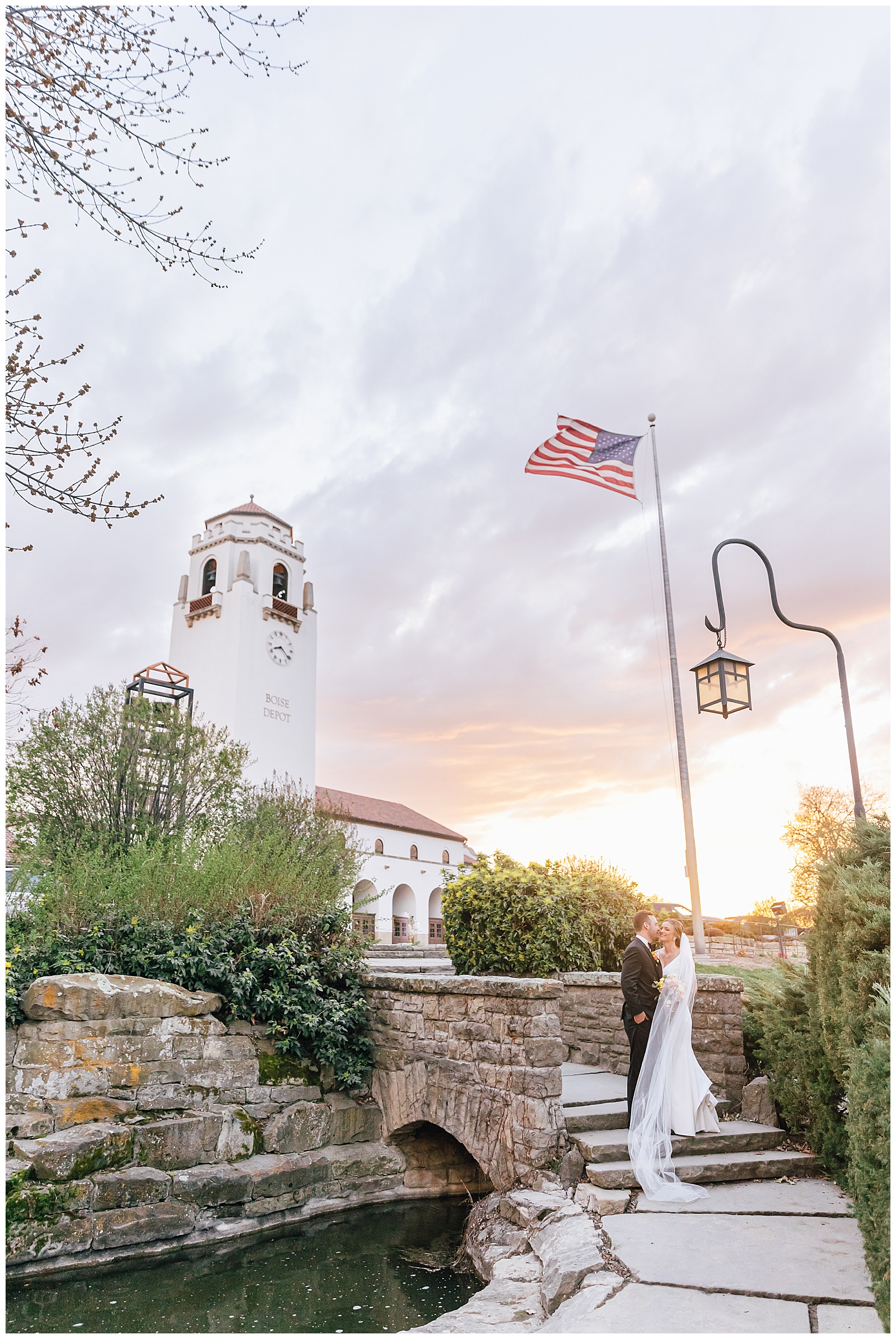 a wedding couple at the boise depot, 
